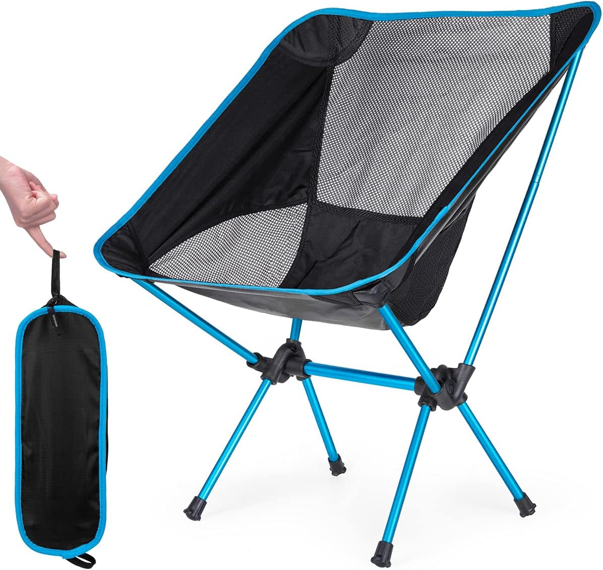 Portable Camping Folding Chairs,Ultralight Outdoor Backpacking Chairs,Compact Breathable Mesh Load Capacity 330Lb with Carry Bag for Outdoor Camp, Travel, Beach, Hiking Camping Seat