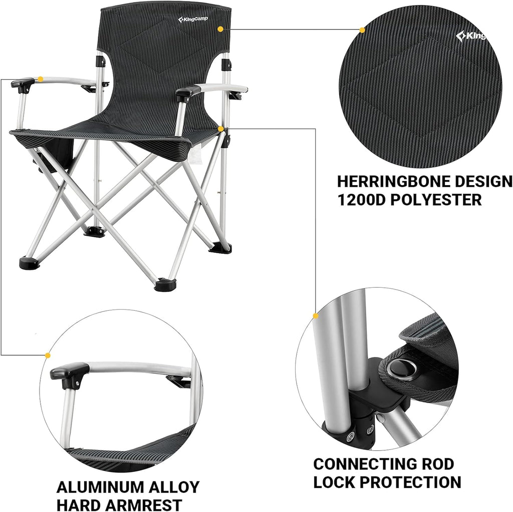Camping Chairs for Adults,Folding Camping Chair for Heavy People,Lightweight Deluxe Camp Chair for Picnic Garden Fishing,Fold up Chairs Outdoor with Cup Holder Side Pocket,Max Load 300Lbs