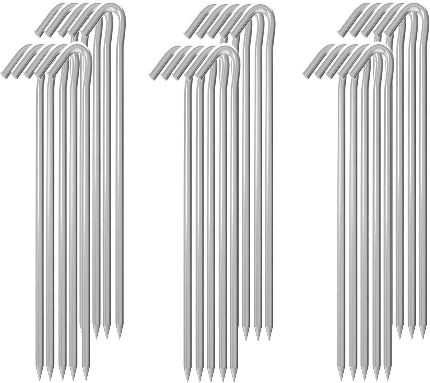 Tent Stakes 9 Inch, Tent Stakes Metal, Heavy Duty Camping Stakes, Metal Stakes Galvanized Rust-Free Yard Stakes, Metal Tent Spikes for Inflatables Outdoor Decorations, 30 Pack