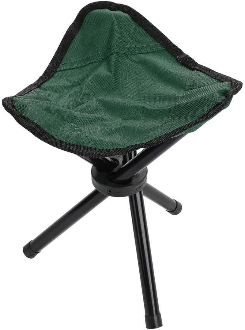 Folding Tripod Chair, Portable Lightweight Folding Tripod Fishing Camping Stool for Outdoor Camping Walking Hiking Fishing Travel (Green-S)