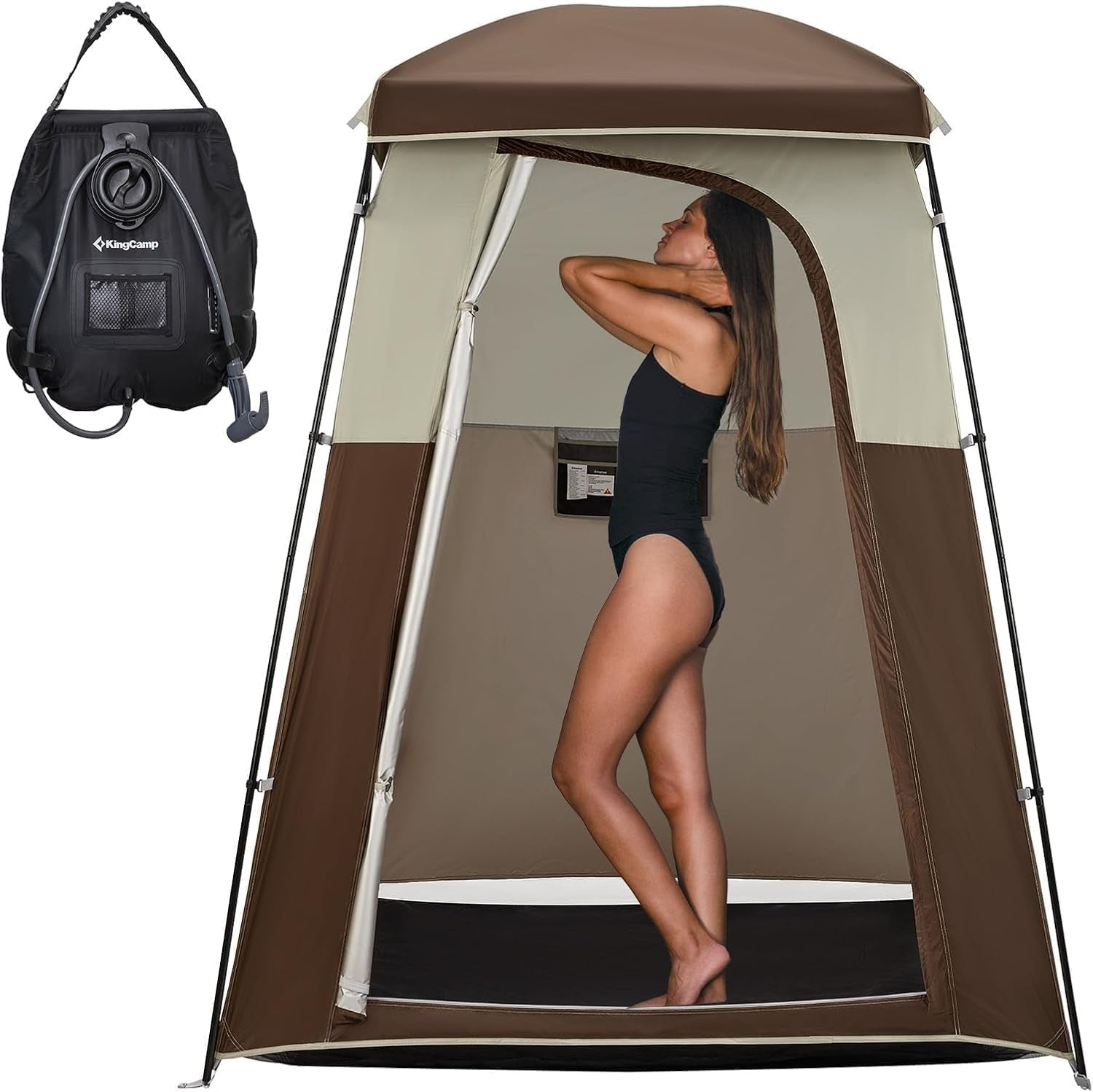 Shower Tent, Portable Privacy Tent Outdoor Camping 1/2 Room Toilet Tents with Shower Bag & Dressing Room for Travel Beach Tailgate