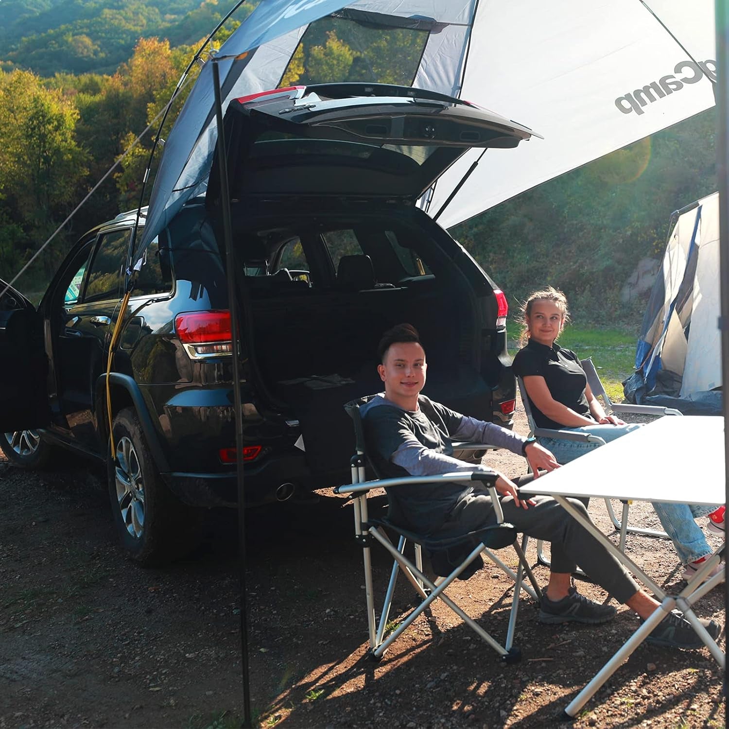 Camping Chairs for Adults,Folding Camping Chair for Heavy People,Lightweight Deluxe Camp Chair for Picnic Garden Fishing,Fold up Chairs Outdoor with Cup Holder Side Pocket,Max Load 300Lbs