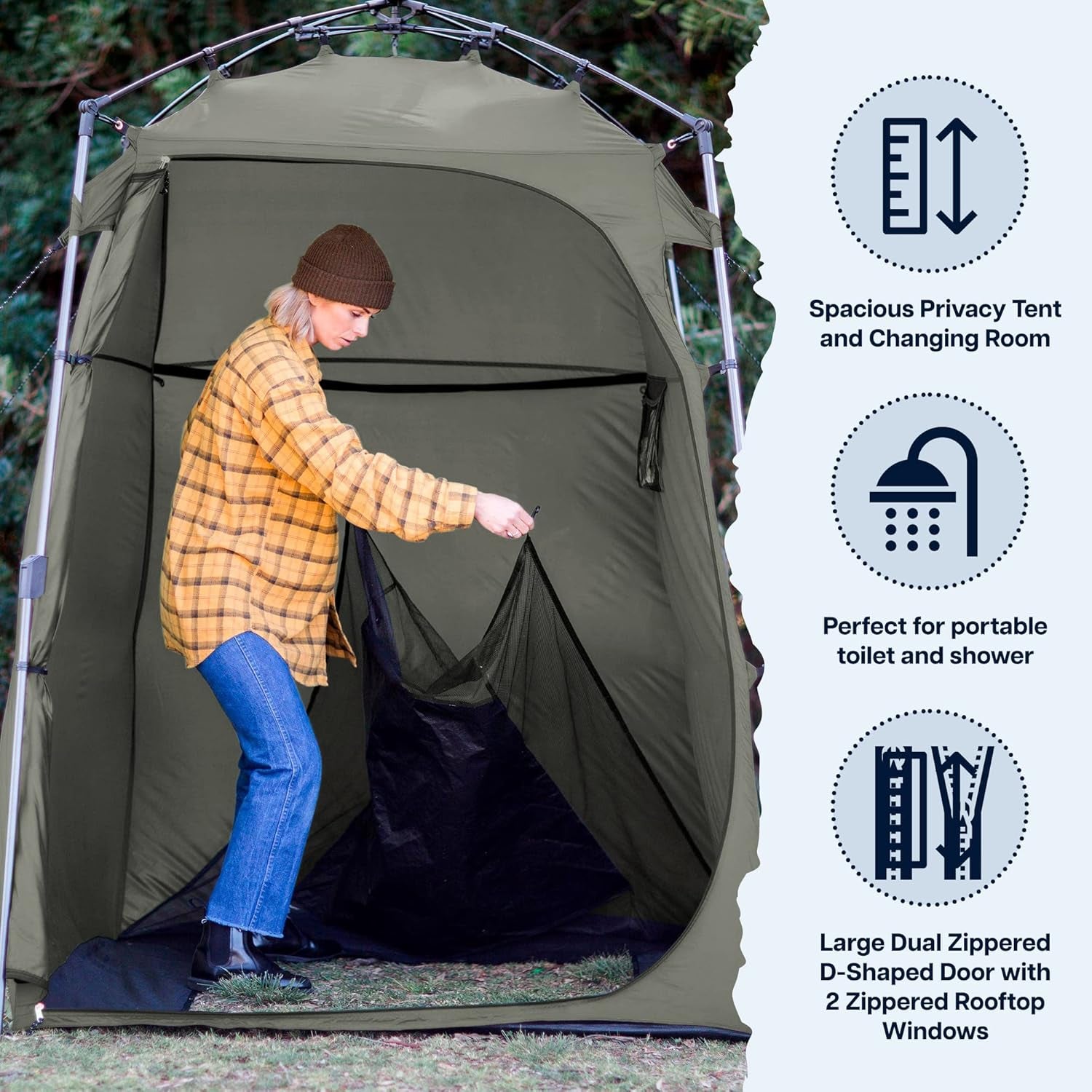 Outdoors 3-In-1 Privacy Tent | Changing Room and Outdoor Shower | Pop up Changing Tent for Camping | Privacy Tent for Camp Shower | Portable Camping Bathroom