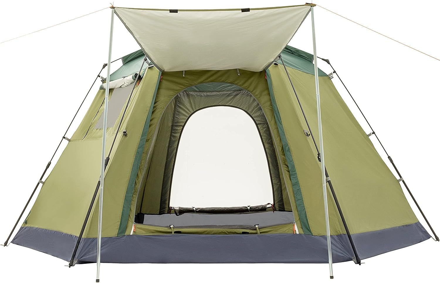 Outdoor Camping Tents for 4/5 Person Waterproof Instant Setup Tent Double Layer Family Tent with Removable Rain Fly Easy Assemble Cabin Tent for 4 Seasons-Green