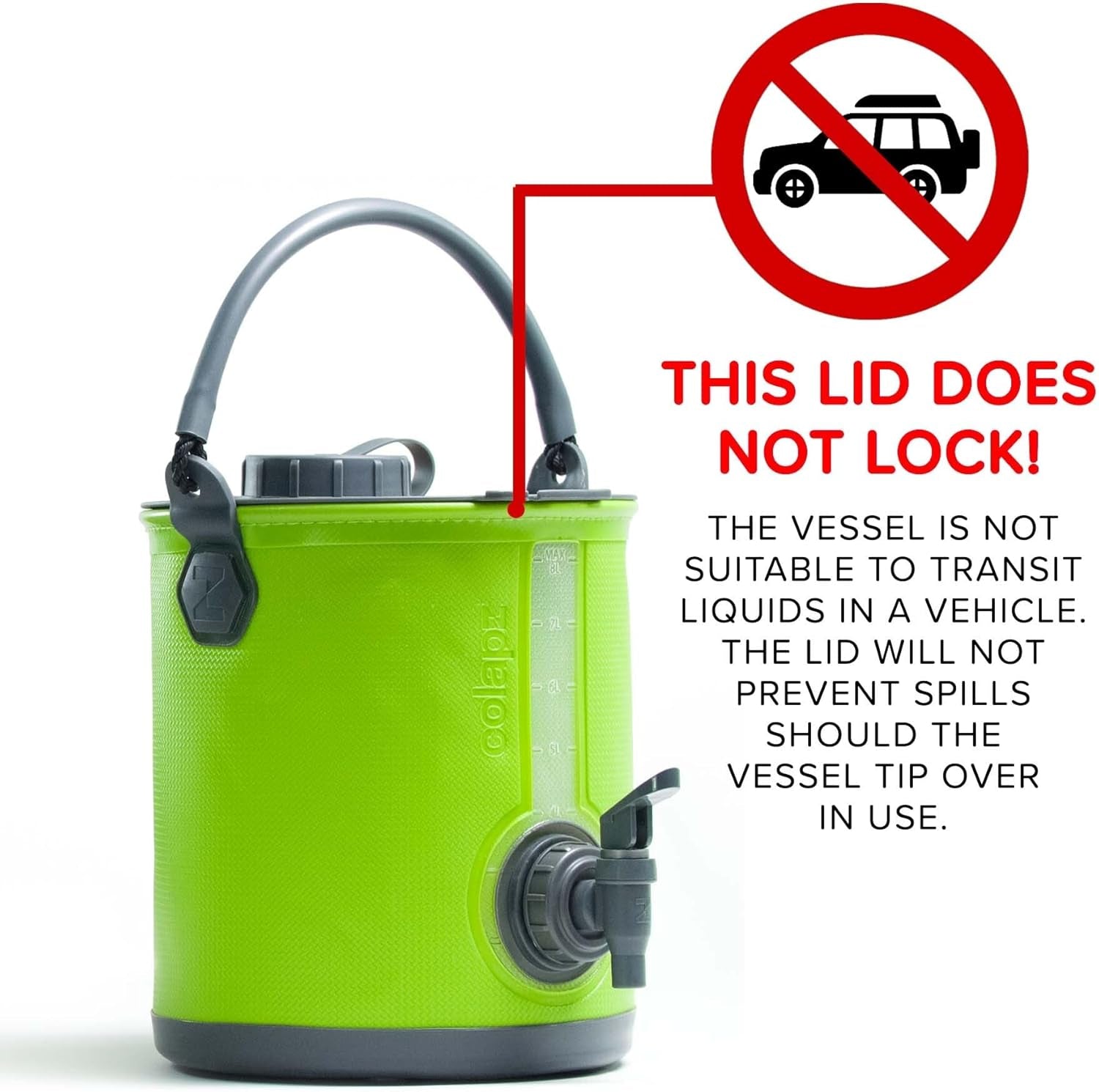 2-In-1 Collapsible Camping Water Container with Spigot - 2 Gallon Portable Bucket & Camping Water Jug with Spout - Sports Water Jug - RV Bucket - Water Jug Dispenser