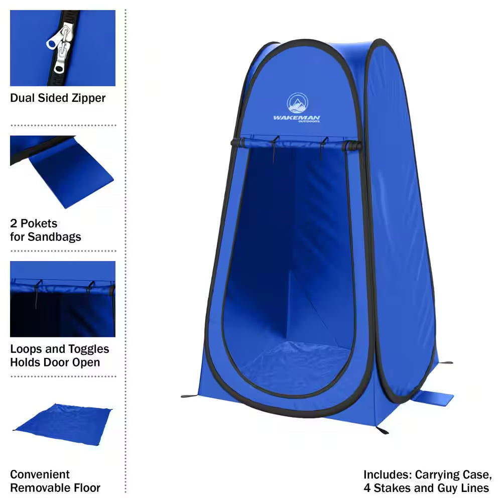 Portable 1-Person Pop-Up Camping Tent - Sunshelter - Blue