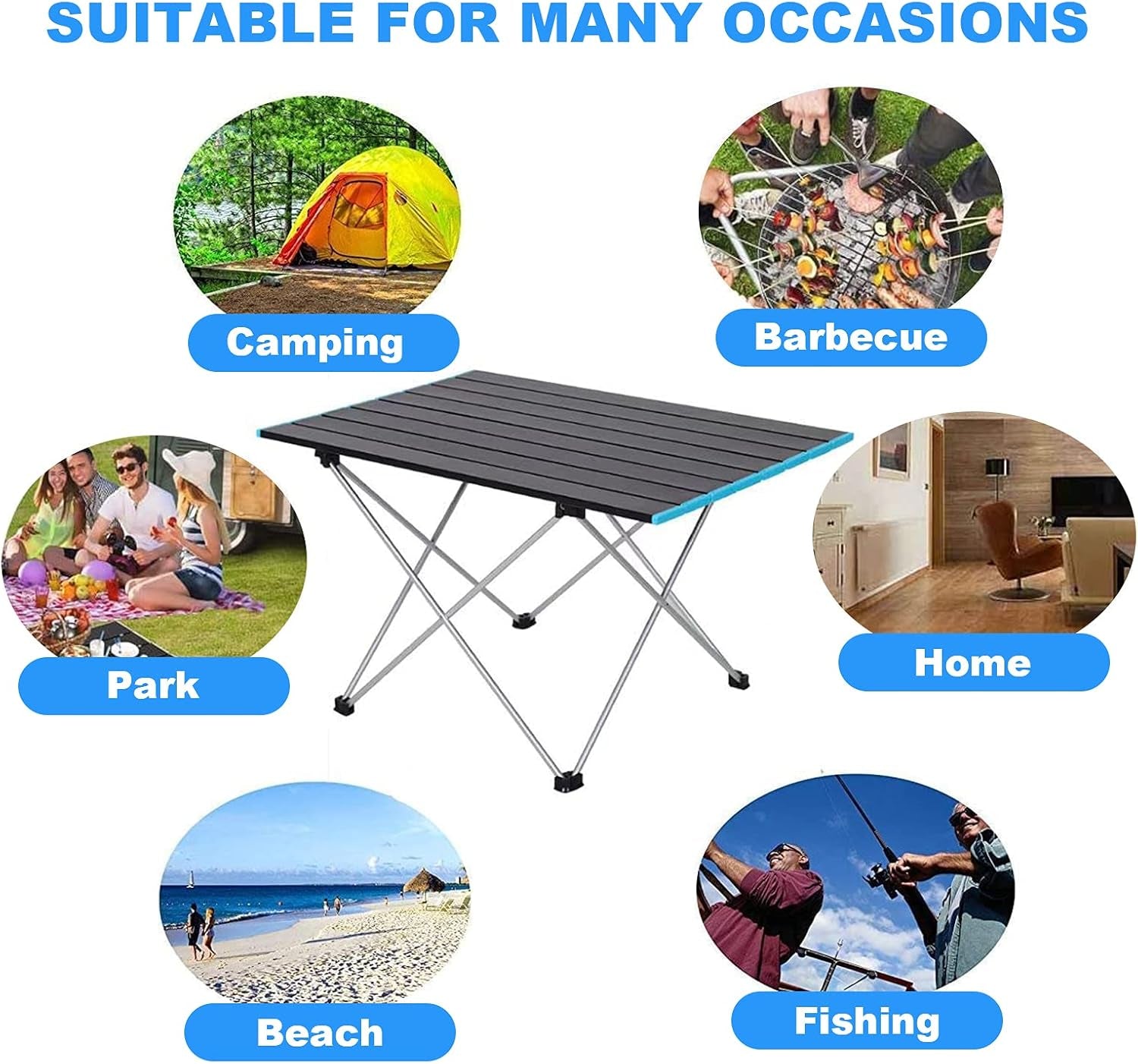 -Portable Camping Table.Outdoor Folding Table.Ultralight Aluminum Camping Table.Beach Table.Suitable for Camping, Picnic, Barbecue, Beach, Fishing, Hiking, Holiday Party, (Small)