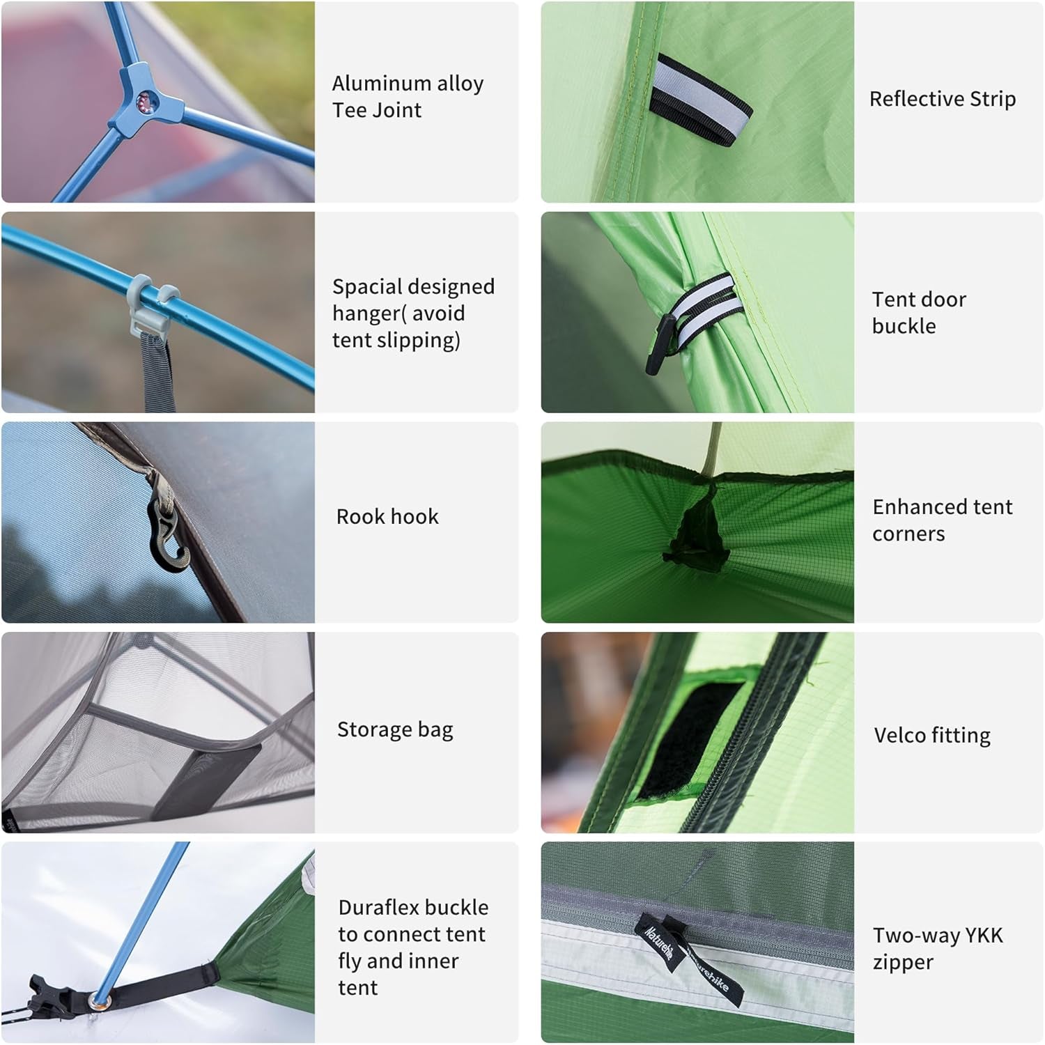 Cloud-Up 2 Person Tent Lightweight Backpacking Tent with Footprint - Free Standing Ultralight Camping Hiking Backpack Tents Two Person Tent