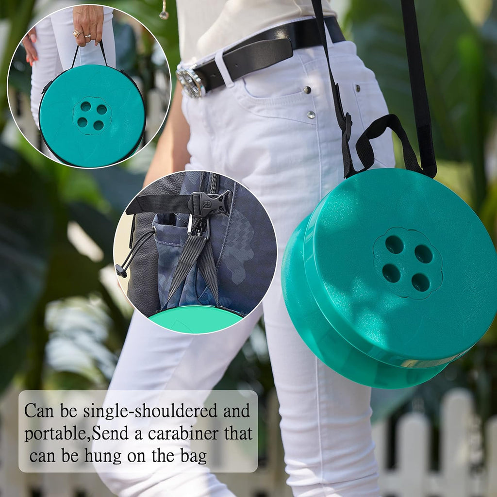 20.4" Portable Collapsible Stool - Telescopic & Retractable with Cushion, Lightweight Folding Stool - Capacity 550 Lbs - Bag Included for Outdoor, Garden, Hiking, BBQ