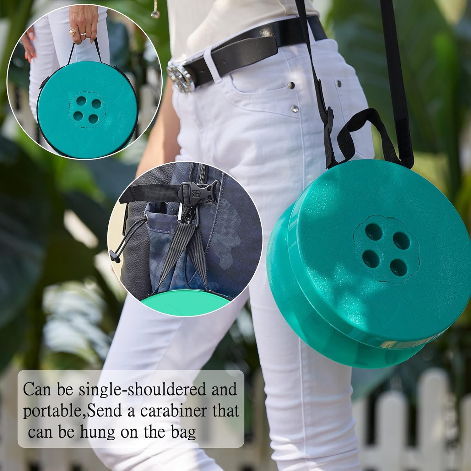 20.4" Portable Collapsible Stool - Telescopic & Retractable with Cushion, Lightweight Folding Stool - Capacity 550 Lbs - Bag Included for Outdoor, Garden, Hiking, BBQ