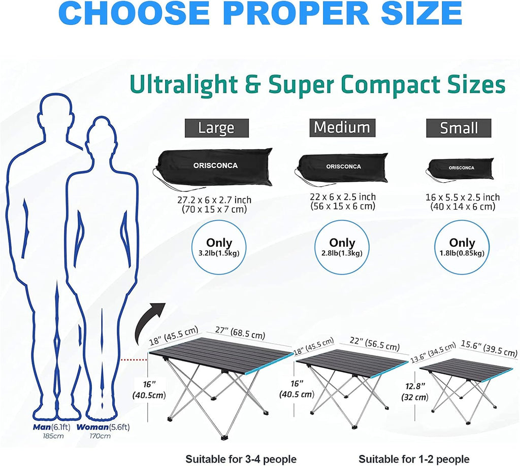-Portable Camping Table.Outdoor Folding Table.Ultralight Aluminum Camping Table.Beach Table.Suitable for Camping, Picnic, Barbecue, Beach, Fishing, Hiking, Holiday Party, (Small)