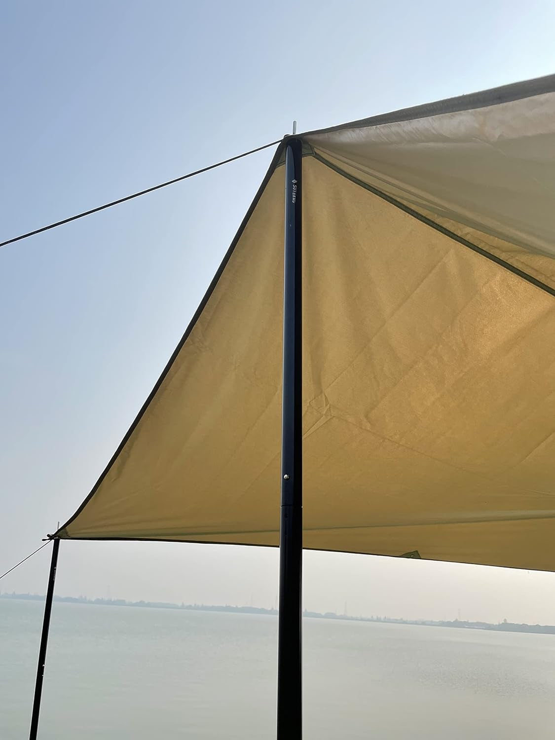 Camping Tarp Rain Fly Tarp Waterproof Tent Tarp Lightweight Ripstop Fabric 12FT Extra Large Tarp (Khaki)