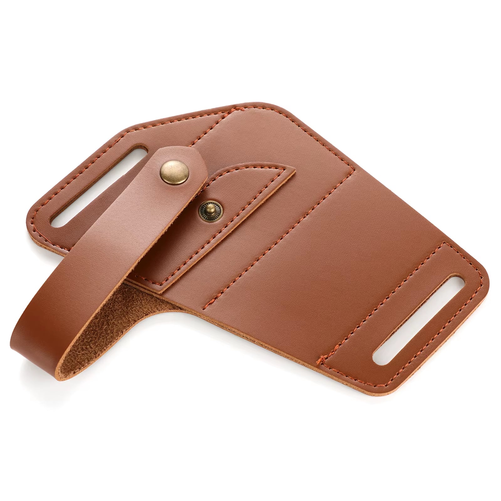 EDC Waist Pack Leather Waist Holster Belt Loop Holder Organizer Waist Pouch Outdoor Waist Pack for Lighter Flashlight Pliers