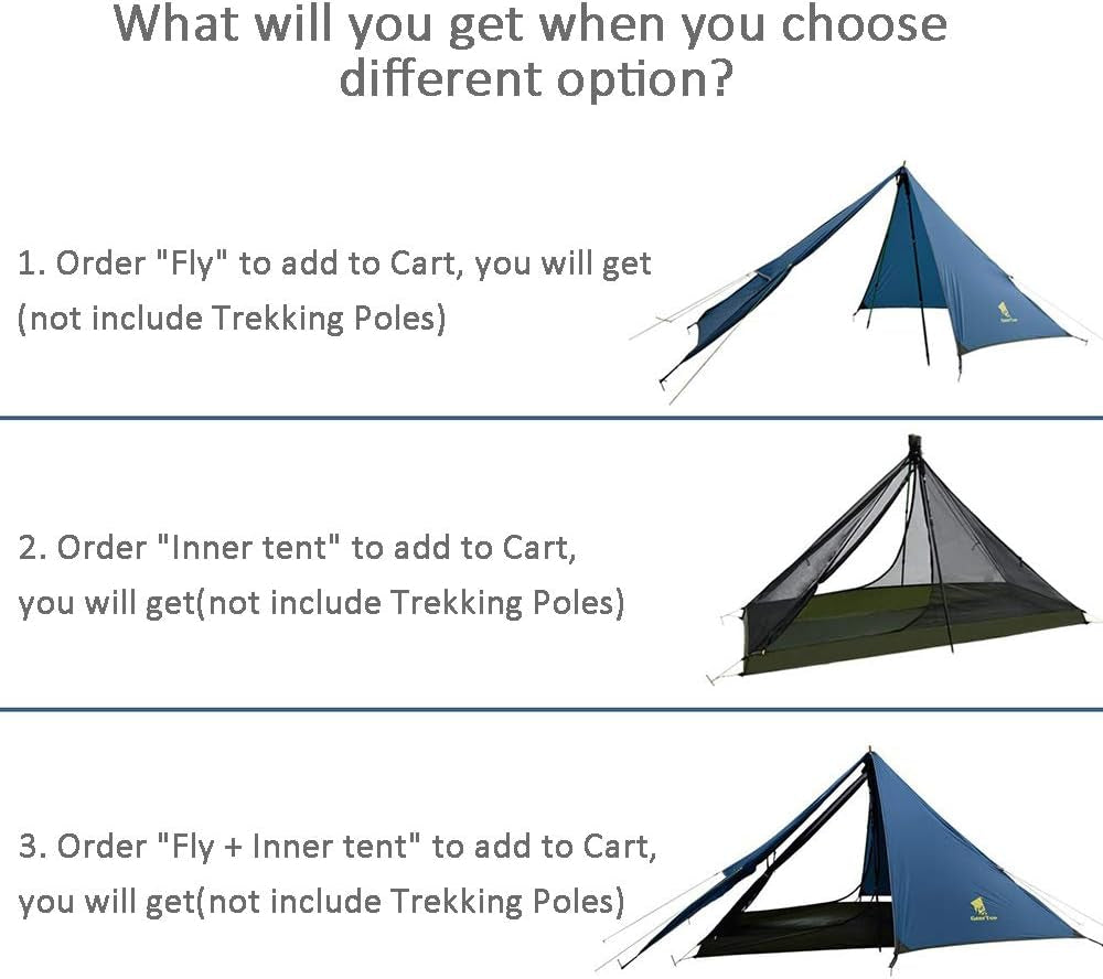 Lightweight Backpacking Tent for 1 Person Trekker Pole 1 Man Tent for Camping Hiking Outdoor Travel