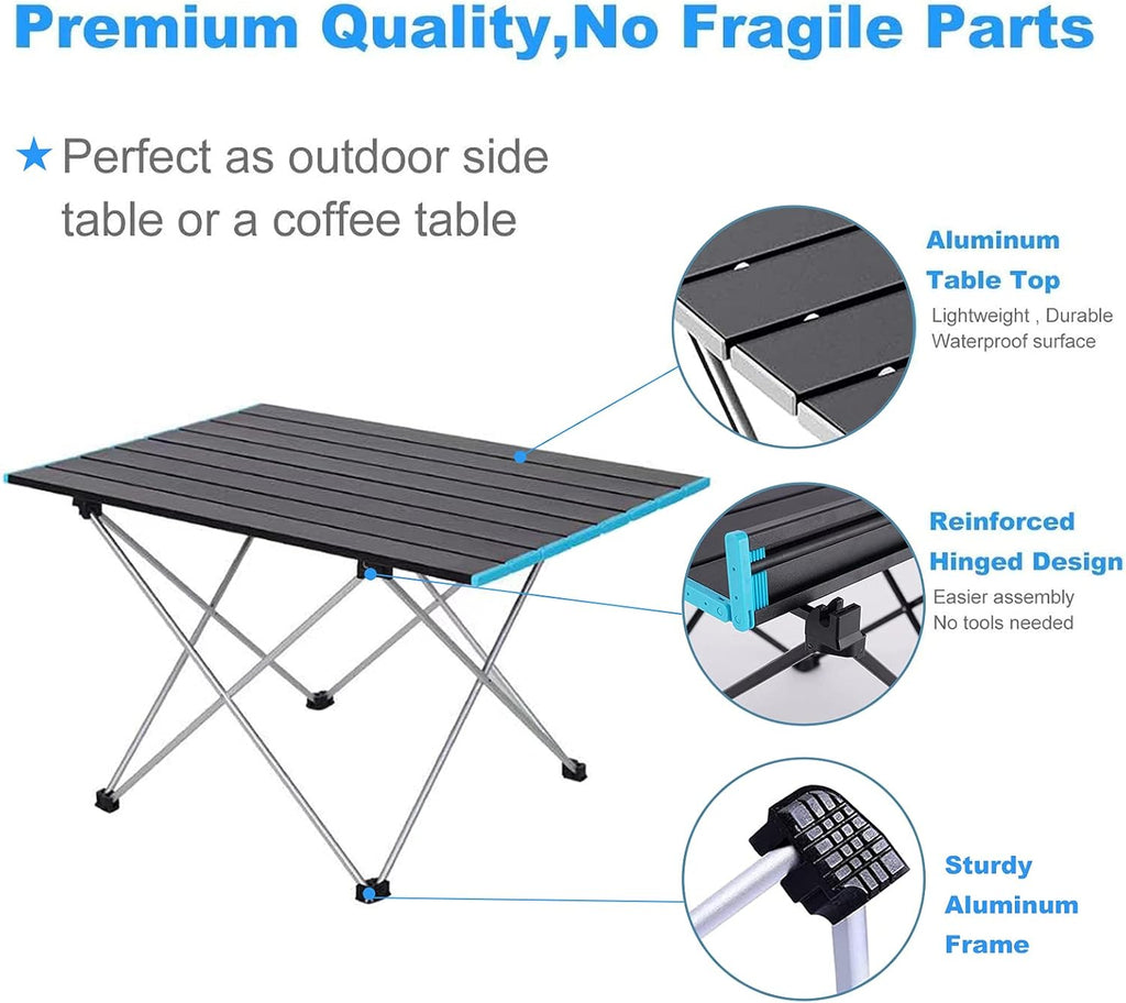 -Portable Camping Table.Outdoor Folding Table.Ultralight Aluminum Camping Table.Beach Table.Suitable for Camping, Picnic, Barbecue, Beach, Fishing, Hiking, Holiday Party, (Small)