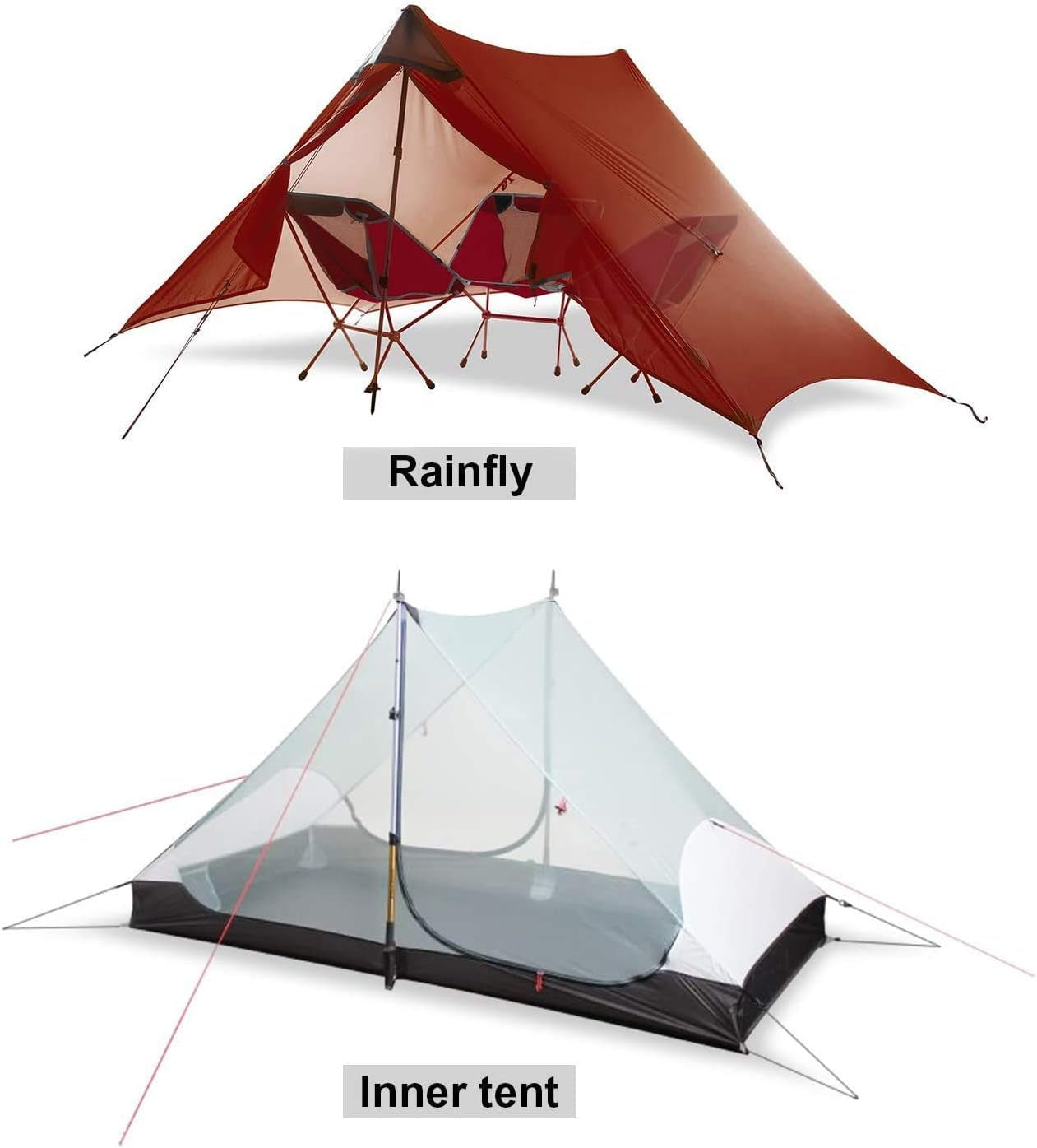 Ultralight Tent 3-Season Backpacking Tent for 2-Person Camping,Lanshan Outdoor Camping Tent Shelter,Perfect for Camping, Trekking, Kayaking, Climbing, Hiking