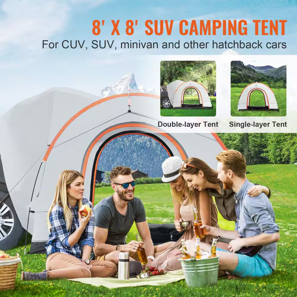 SUV Camping Tent SUV Tent Attachment for Camping with Rain Layer and Carry Bag, PU 2000 Mm Layer Truck Tent