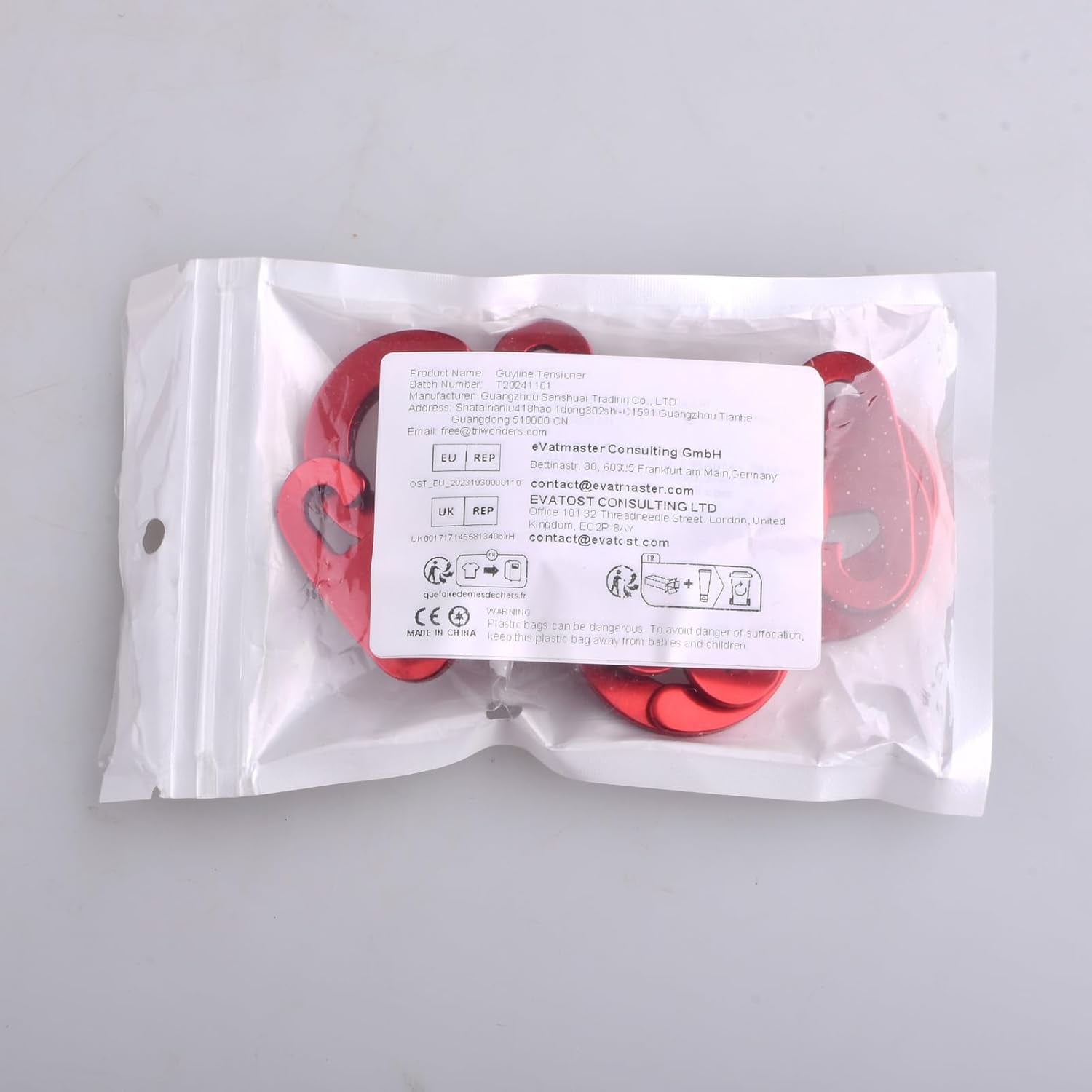 Guyline Cord Adjuster Rope Tensioner Tent Guy Line Paracord Tightener Loop Alien Aluminum Alloy for Camping Hiking