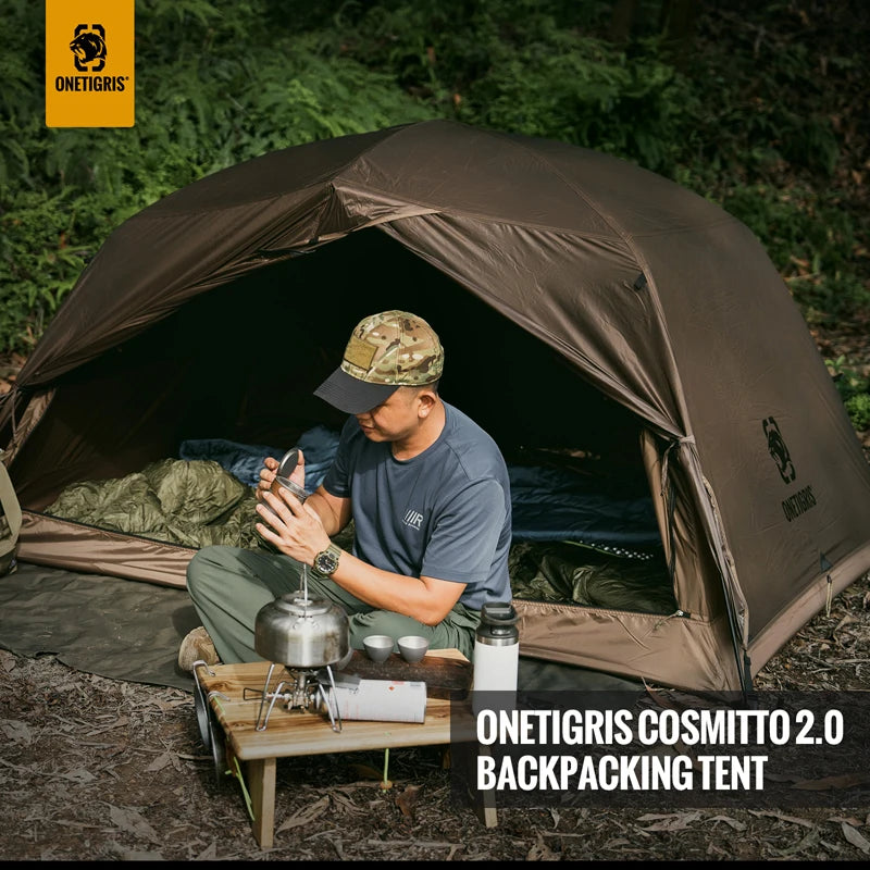 COSMITTO 2.0 Camping Tent for Two Person 3-Season Easy Setup Instant Travel Tent for Hiking Trekking Fishing Beach
