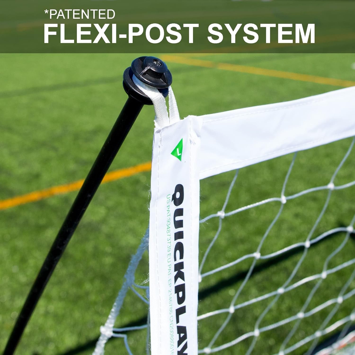 Kickster Elite Portable Soccer Goal | Integrated Weighted Base for Training on Turf, Hard Floors or Grass | Sizes 5X3', 6X4', 12X6', 16X7', & 3X2M [Single Goal]
