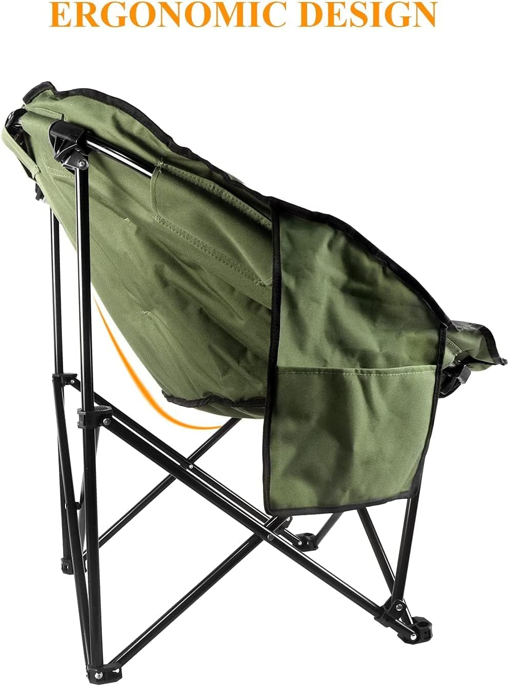 Oversized Moon Chairs Camping Chair round Chair Folding Portable Outdoor Chair with Storage Bag, Green