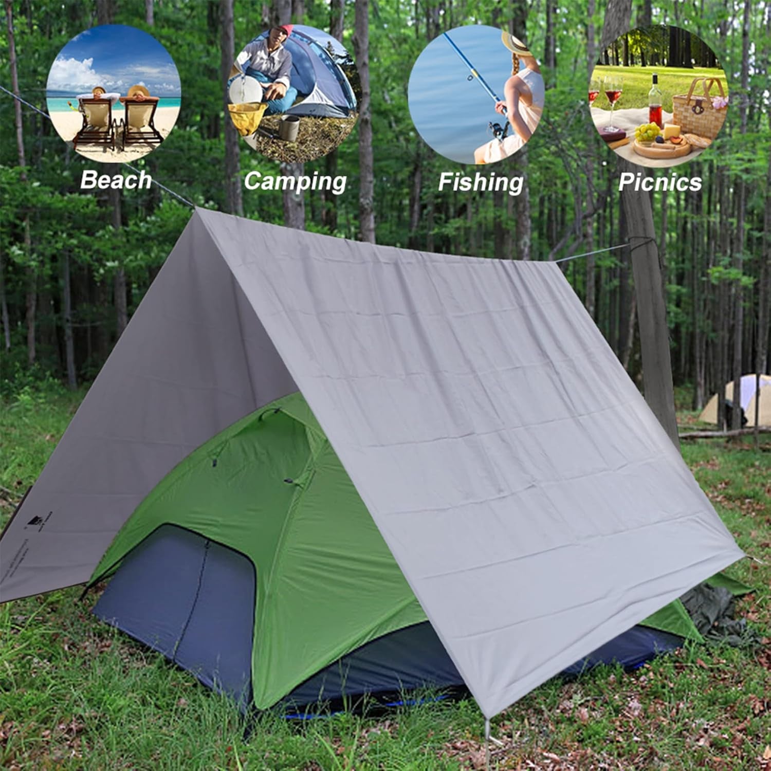 Portable Waterproof Tent Footprints Lightweight Camping Tent Ground Sheet Mat Sunshade Shelter for Outdoor Backpacking Hiking Picnic Travel