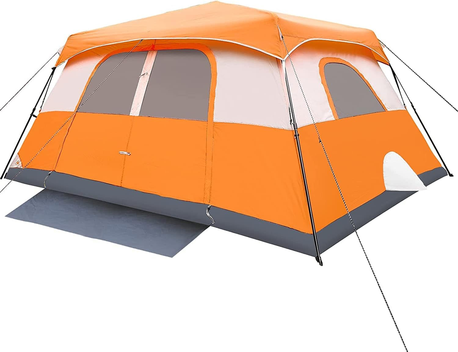 Tent, 10 Person 60 Sec Setup Family Camping Tent, Waterproof & Windproof Tent with Top Rainfly, Instant Cabin Tent, Upgraded Ventilation System (Orange)