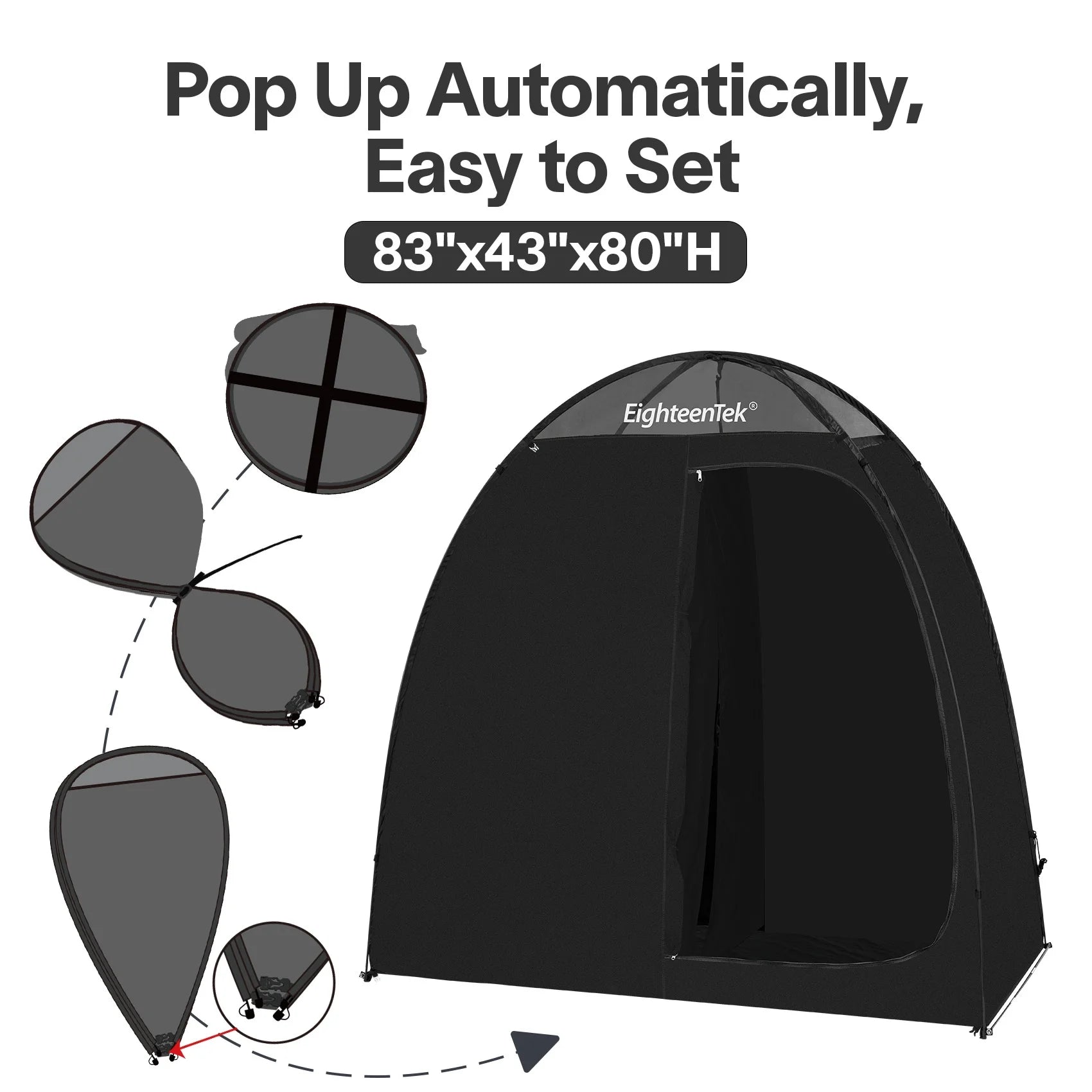Pop up Shower Tent Changing Room 2 Rooms Outdoor Camping Toilet Portable Privacy Dressing Shelter