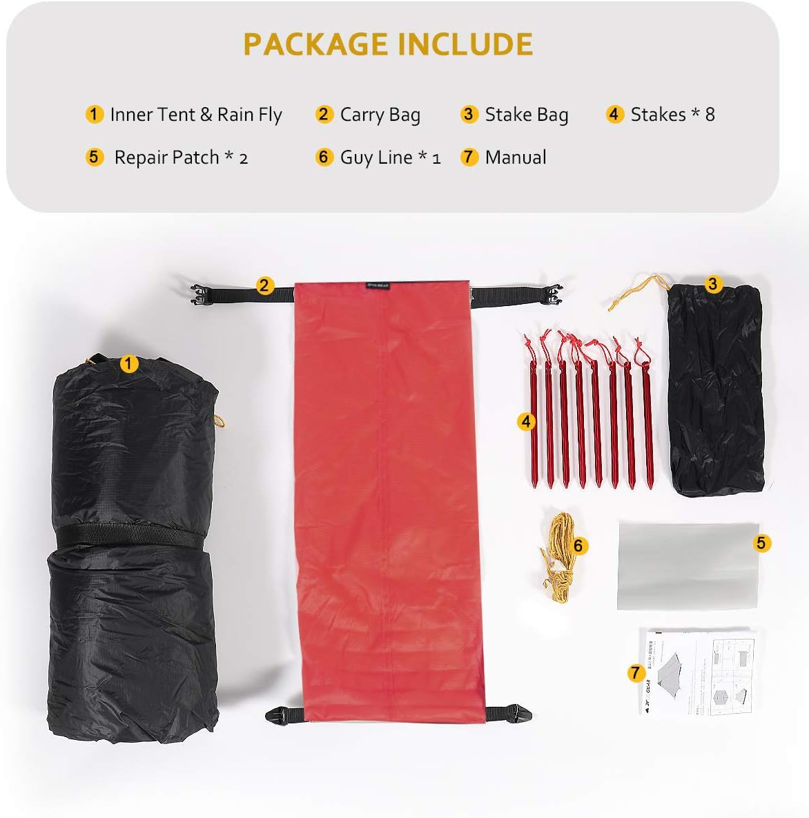 Ultralight Tent 3-Season Backpacking Tent for 2-Person Camping,Lanshan Outdoor Camping Tent Shelter,Perfect for Camping, Trekking, Kayaking, Climbing, Hiking