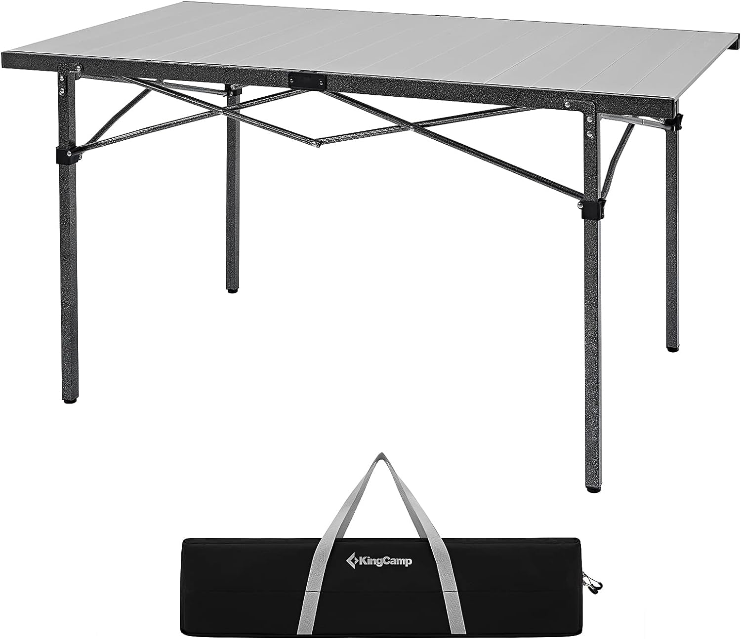 Camping Table Folding Portable Table Aluminum Roll up Lightweight Foldable Large Camp Table for Indoor Outdoor Picnic Backyard, 53.5"X27.5"