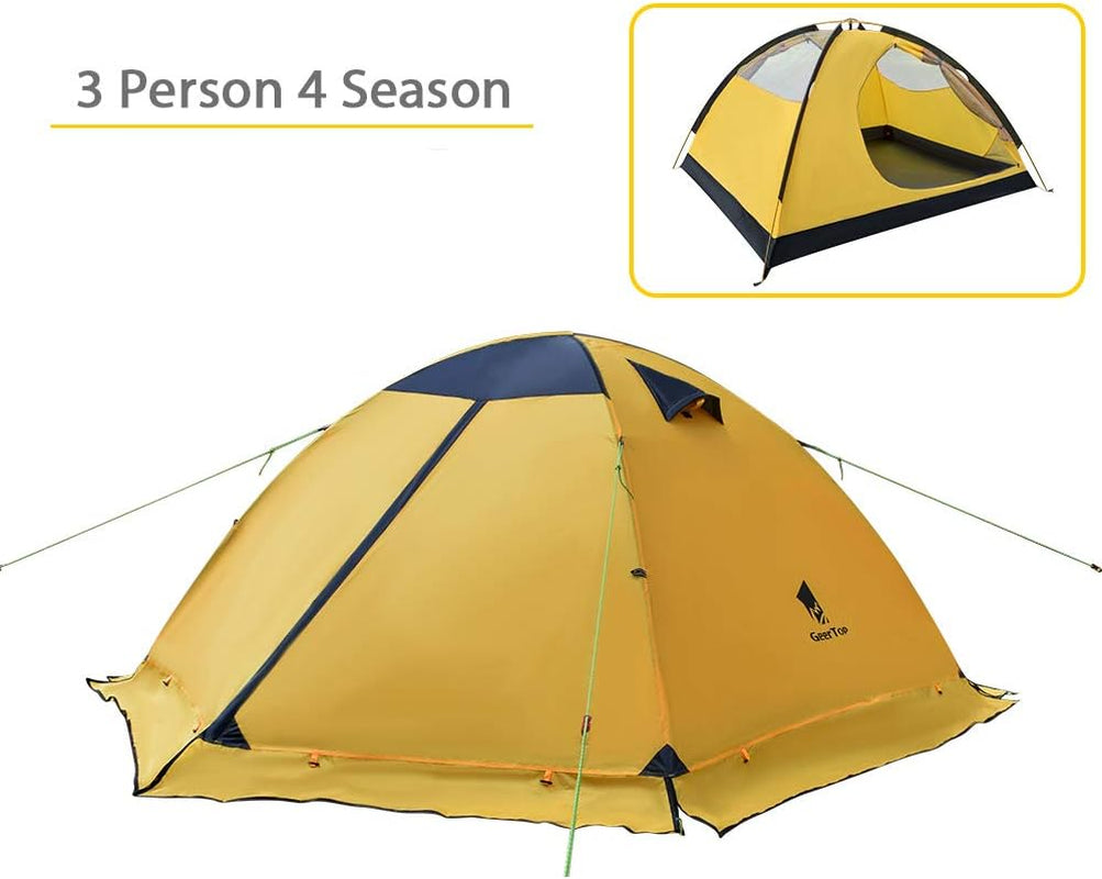 Lightweight Tents for Backpacking Waterproof 3 Person Tent for Camping 4 Season Winter Camp Tent for Outdoor Camp Hiking Hunting Backyard - Portable Easy Setup