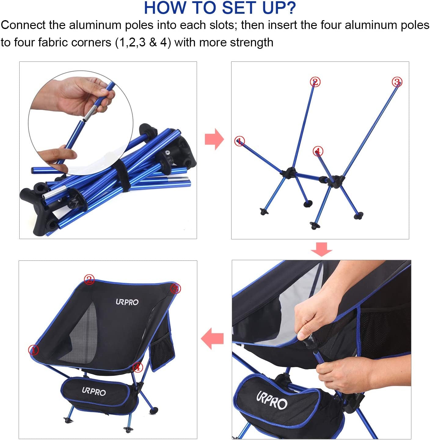 Outdoor Ultralight Portable Folding Chairs with Carry Bag Heavy Duty 145Kgs Capacity Collapsible Chair Camping Folding Chairs Beach Chairs …