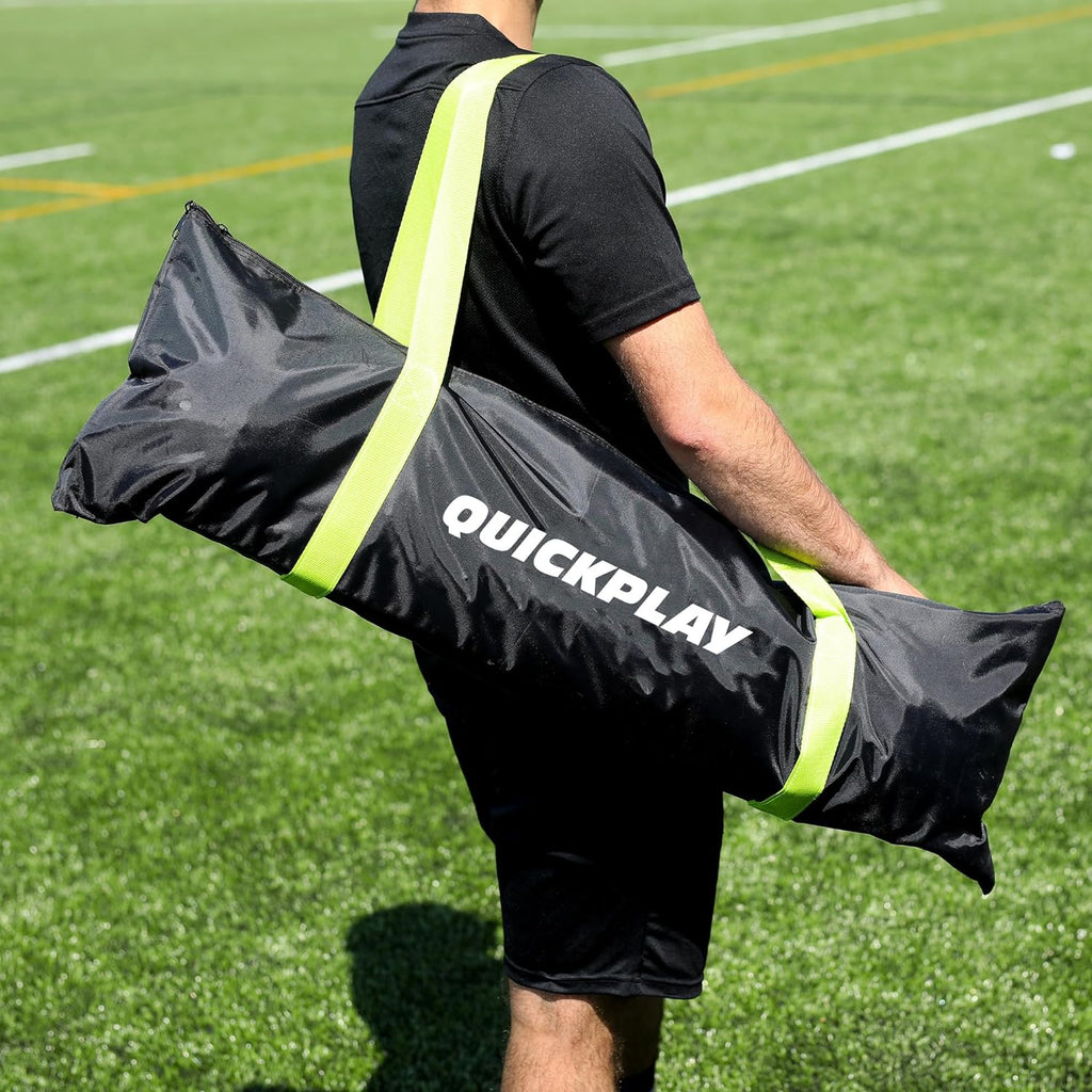 Kickster Elite Portable Soccer Goal | Integrated Weighted Base for Training on Turf, Hard Floors or Grass | Sizes 5X3', 6X4', 12X6', 16X7', & 3X2M [Single Goal]