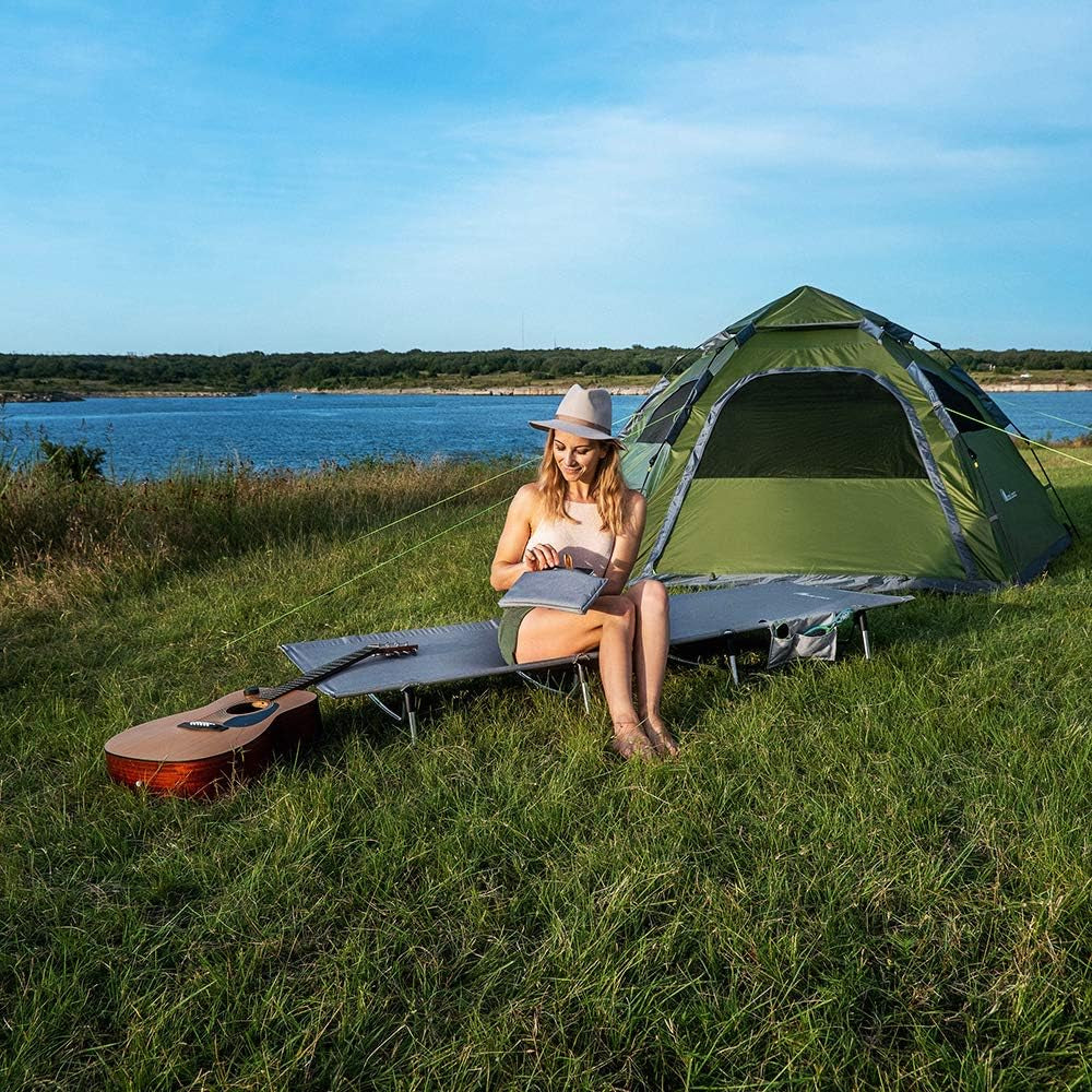 Folding Camping Cot Outdoor Camping Bed Portable with Carry Bag Camp Cot for Adults for Hiking Backpacking Car Camping Outdoor&Indoor Use
