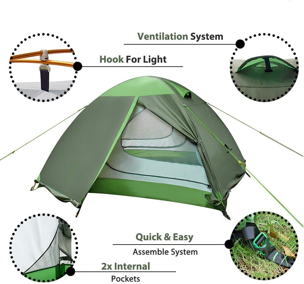Lightweight Tents for Backpacking Waterproof 3 Person Tent for Camping 4 Season Winter Camp Tent for Outdoor Camp Hiking Hunting Backyard - Portable Easy Setup