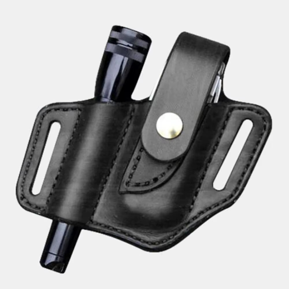 EDC Waist Pack Leather Waist Holster Belt Loop Holder Organizer Waist Pouch Outdoor Waist Pack for Lighter Flashlight Pliers