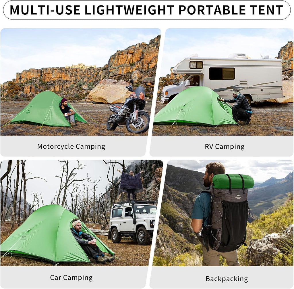 Cloud-Up 2 Person Tent Lightweight Backpacking Tent with Footprint - Free Standing Ultralight Camping Hiking Backpack Tents Two Person Tent
