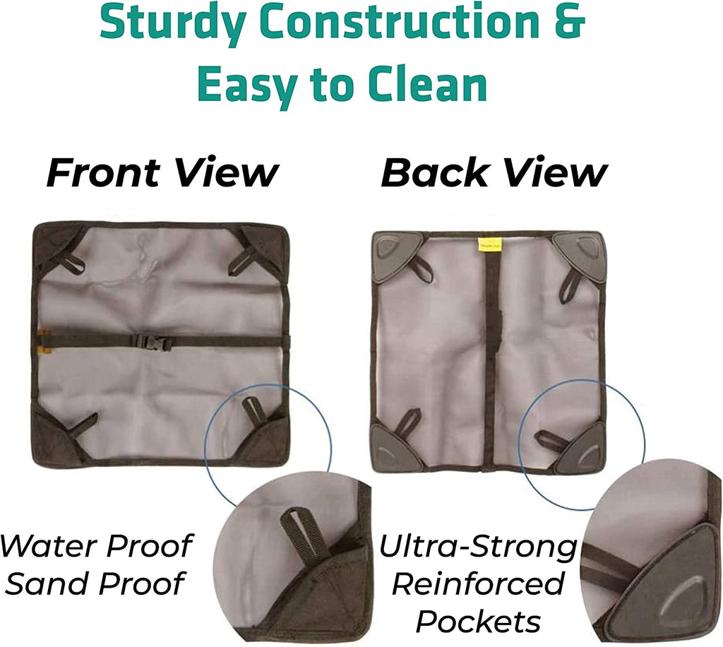 Sand Cover, Beach Mat and Ground Sheet - Prevent Portable Camping Chairs from Sinking in Soft Grounds, Sand or Grass - Anti-Sinking Solution Fits Most Compact Folding Camp Backpacking Chair