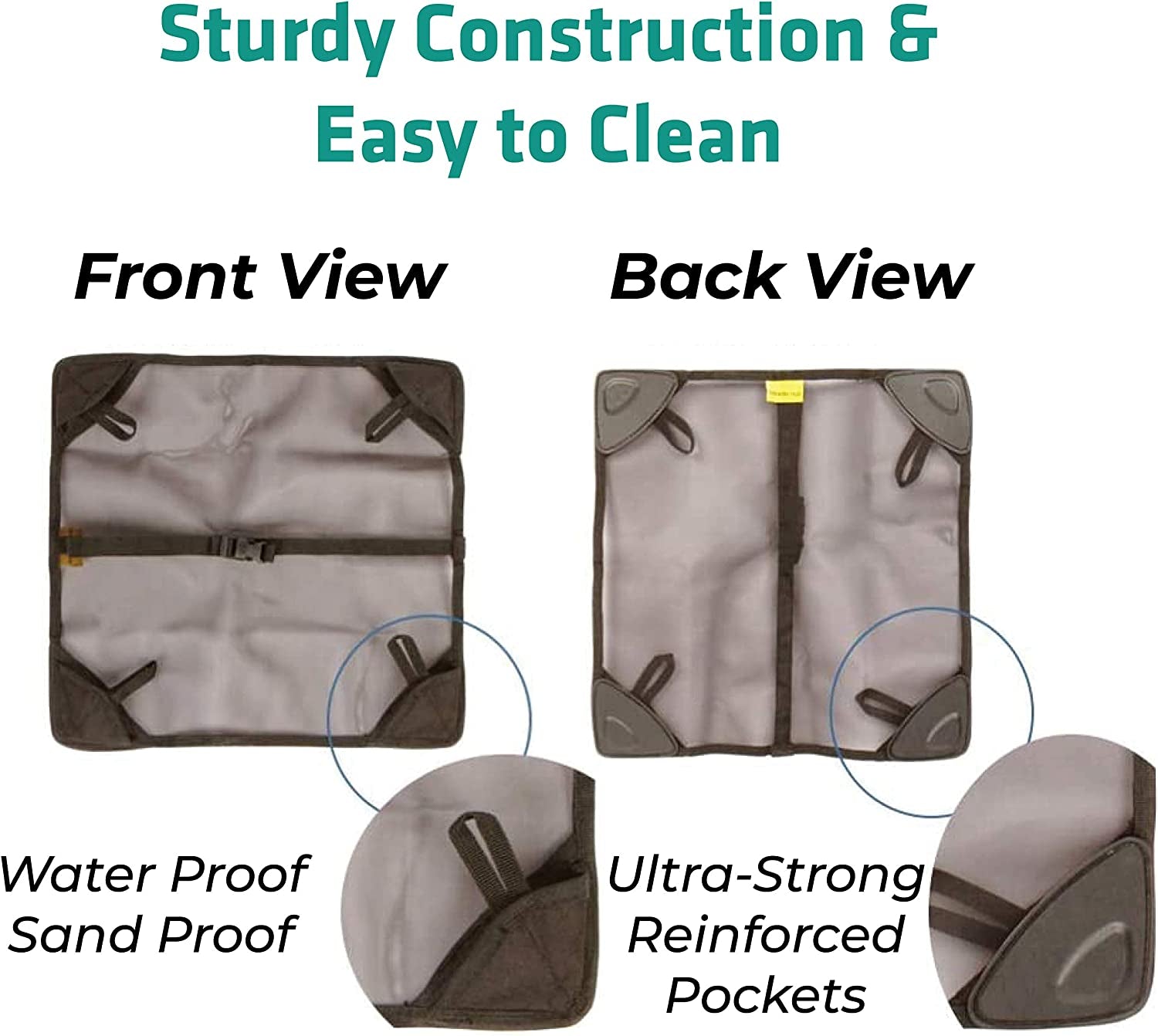 Sand Cover, Beach Mat and Ground Sheet - Prevent Portable Camping Chairs from Sinking in Soft Grounds, Sand or Grass - Anti-Sinking Solution Fits Most Compact Folding Camp Backpacking Chair