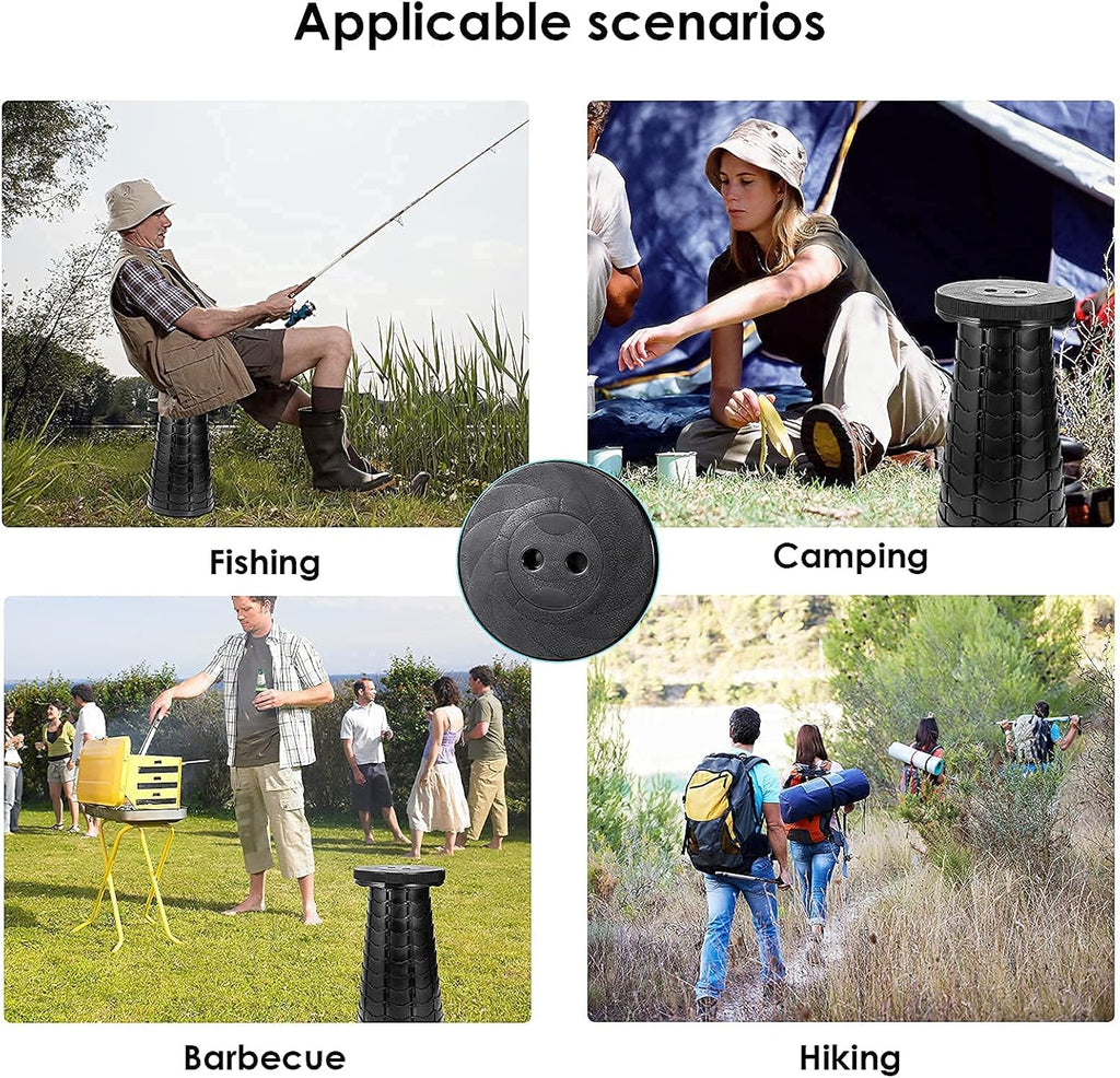 Portable Stool,Collapsible Stool,Telescoping Stool for Camping,Hiking,Queuing