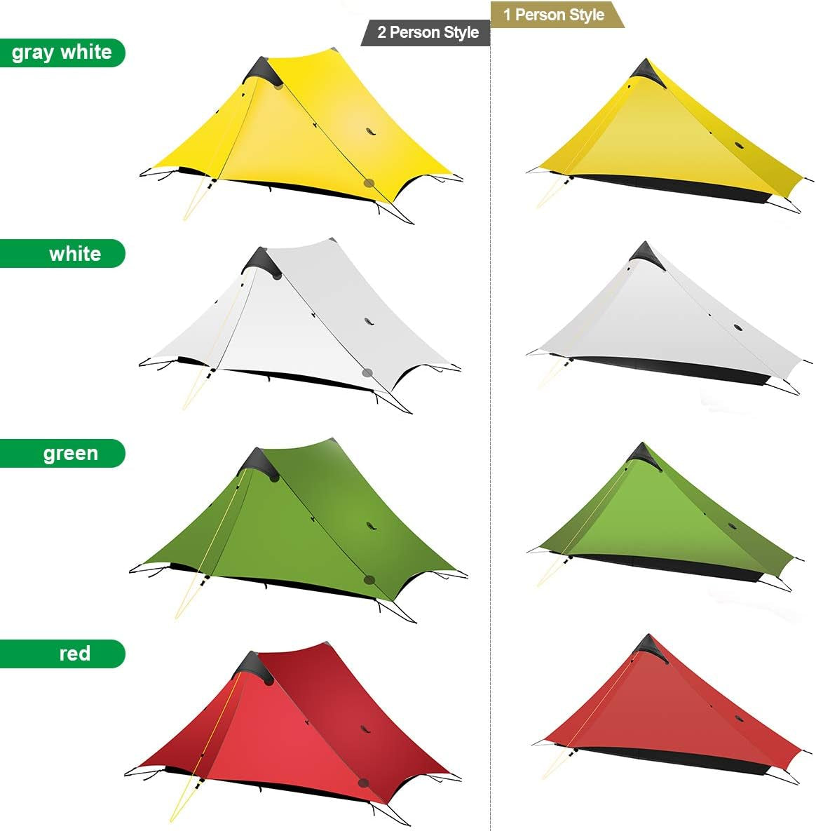 Ultralight Tent 3-Season Backpacking Tent for 2-Person Camping,Lanshan Outdoor Camping Tent Shelter,Perfect for Camping, Trekking, Kayaking, Climbing, Hiking