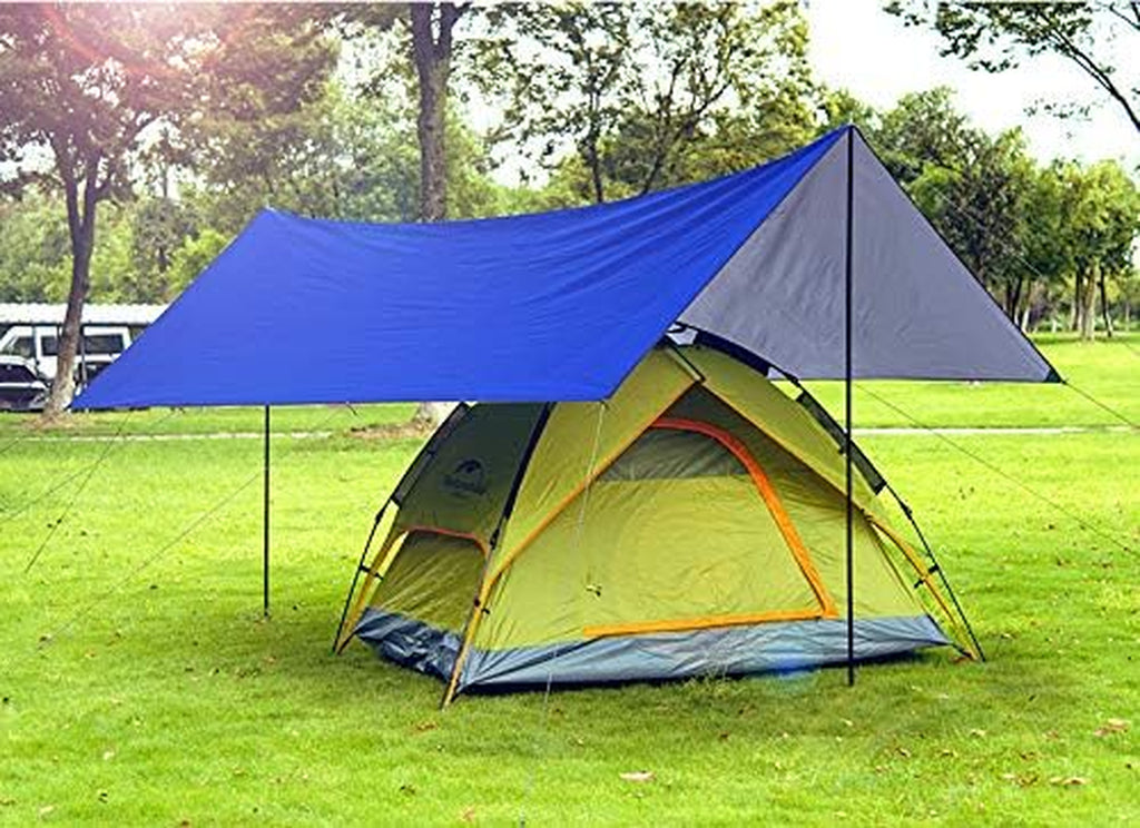 Camping Tarp Rain Fly Tarp Waterproof Tent Tarp Lightweight Ripstop Fabric 12FT Extra Large Tarp (Khaki)