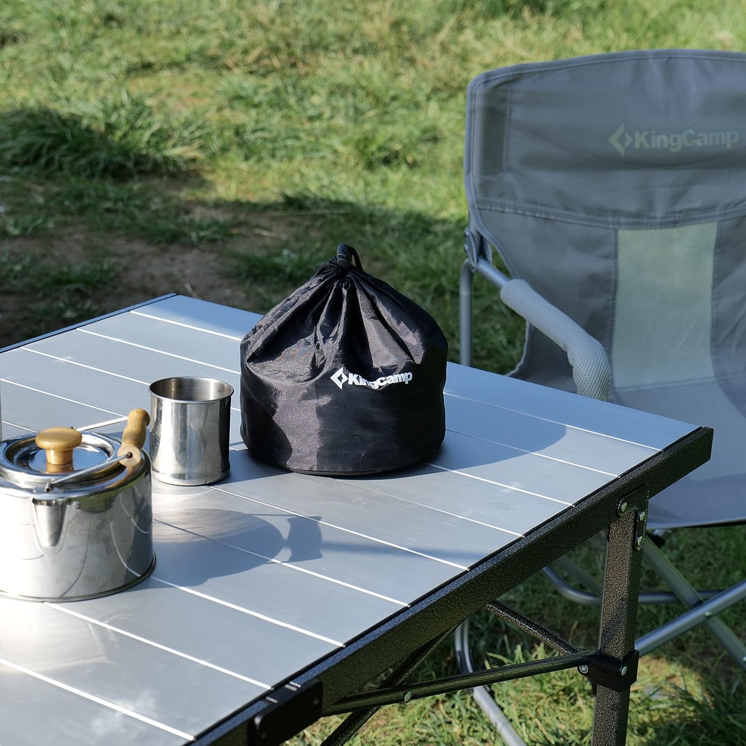 Camping Table Folding Portable Table Aluminum Roll up Lightweight Foldable Large Camp Table for Indoor Outdoor Picnic Backyard, 53.5"X27.5"