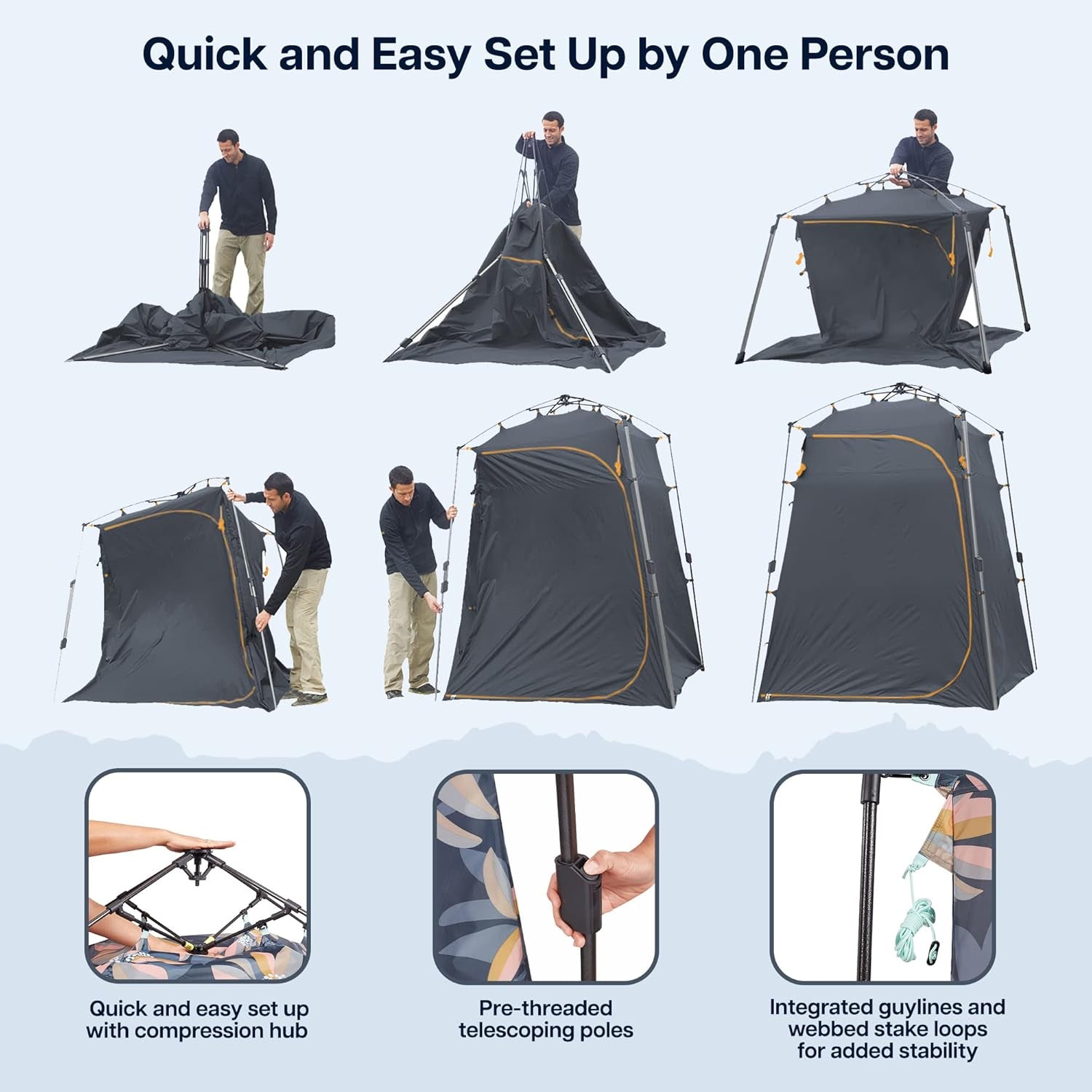 Outdoors 3-In-1 Privacy Tent | Changing Room and Outdoor Shower | Pop up Changing Tent for Camping | Privacy Tent for Camp Shower | Portable Camping Bathroom