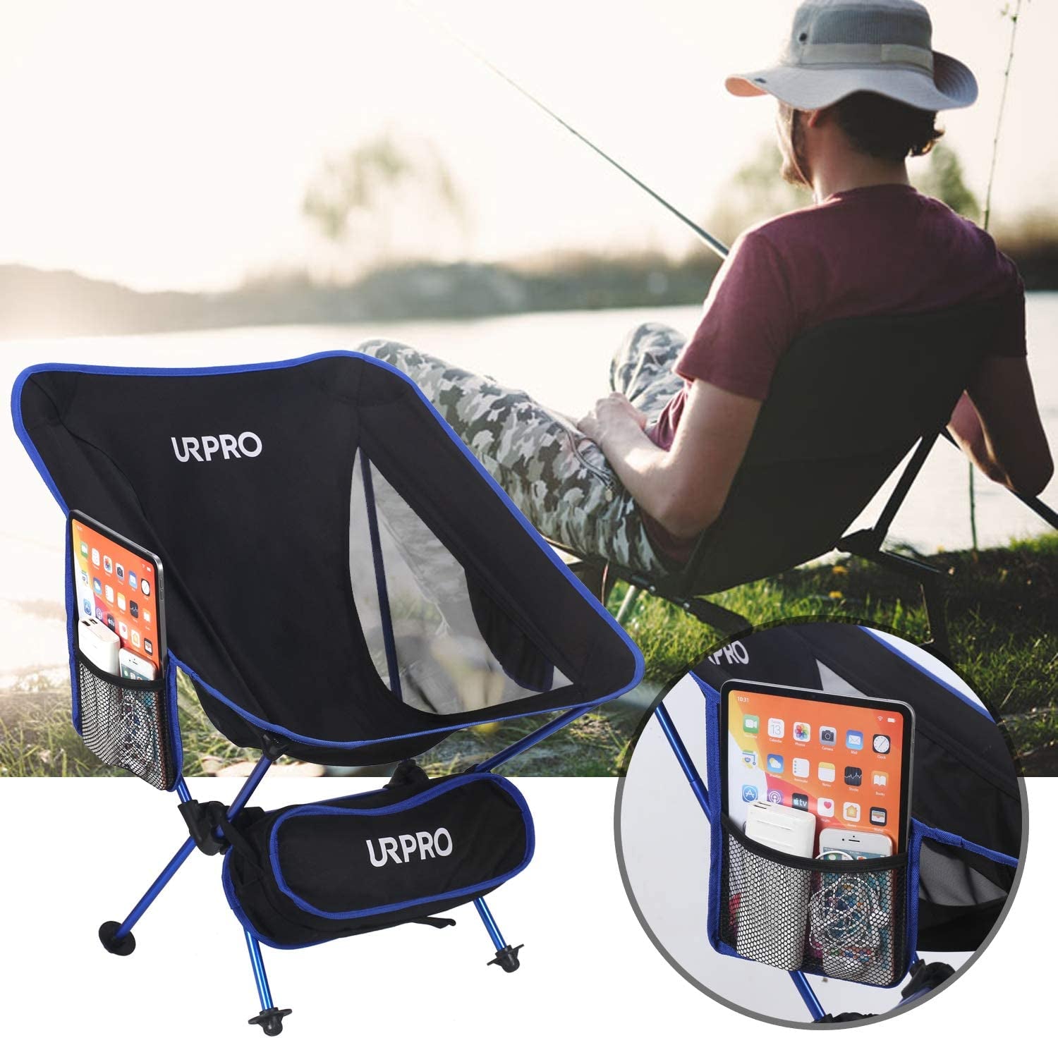 Outdoor Ultralight Portable Folding Chairs with Carry Bag Heavy Duty 145Kgs Capacity Collapsible Chair Camping Folding Chairs Beach Chairs …