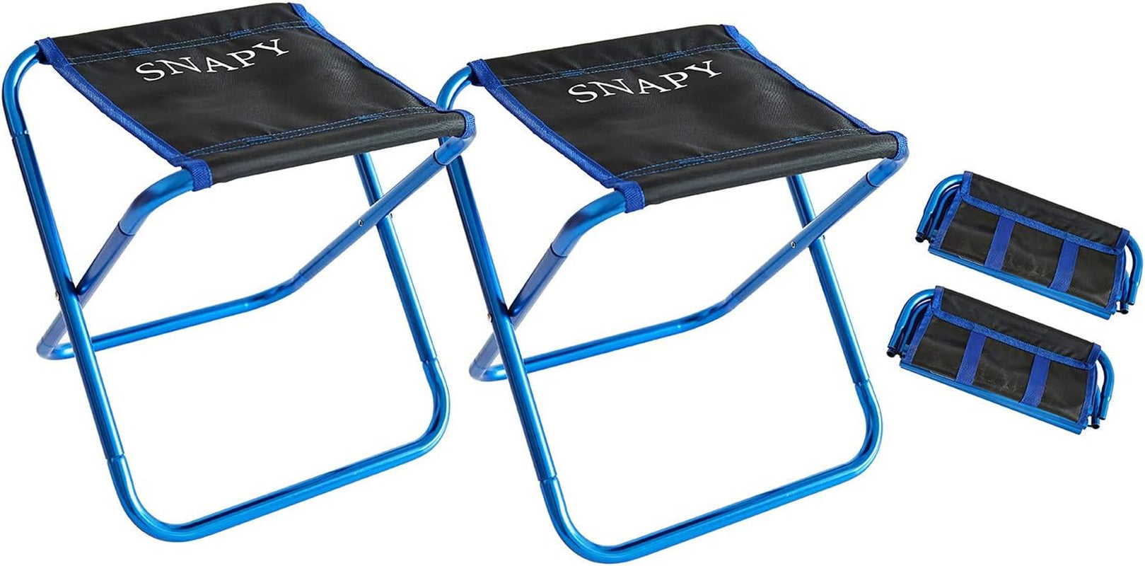 2-Pack Mini Folding Camping Stool, Lightweight Camp Stool, Portable Folding Camp Chair, Ultralight Camping Chair for BBQ, Camping, Fishing, Travel, Hiking (Blue & Blue)