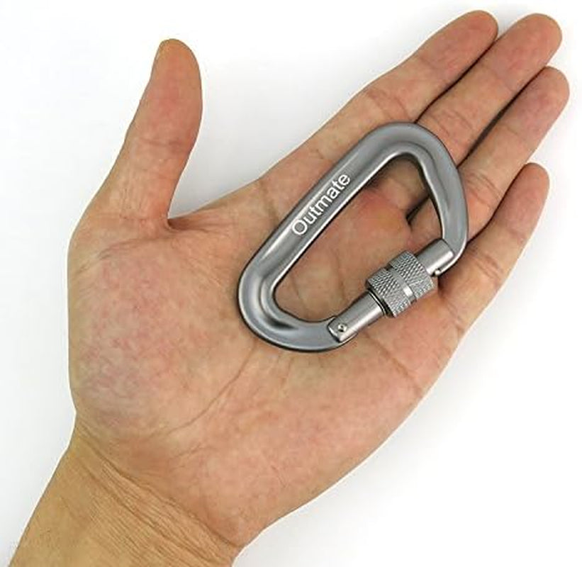 12Kn 3.2"X2" Heavy-Duty Carabiner Clips - Durable, Lightweight Aluminum Alloy Carabiners for Hiking, Camping, Keychains, Dog Leashes, Hammocks & More