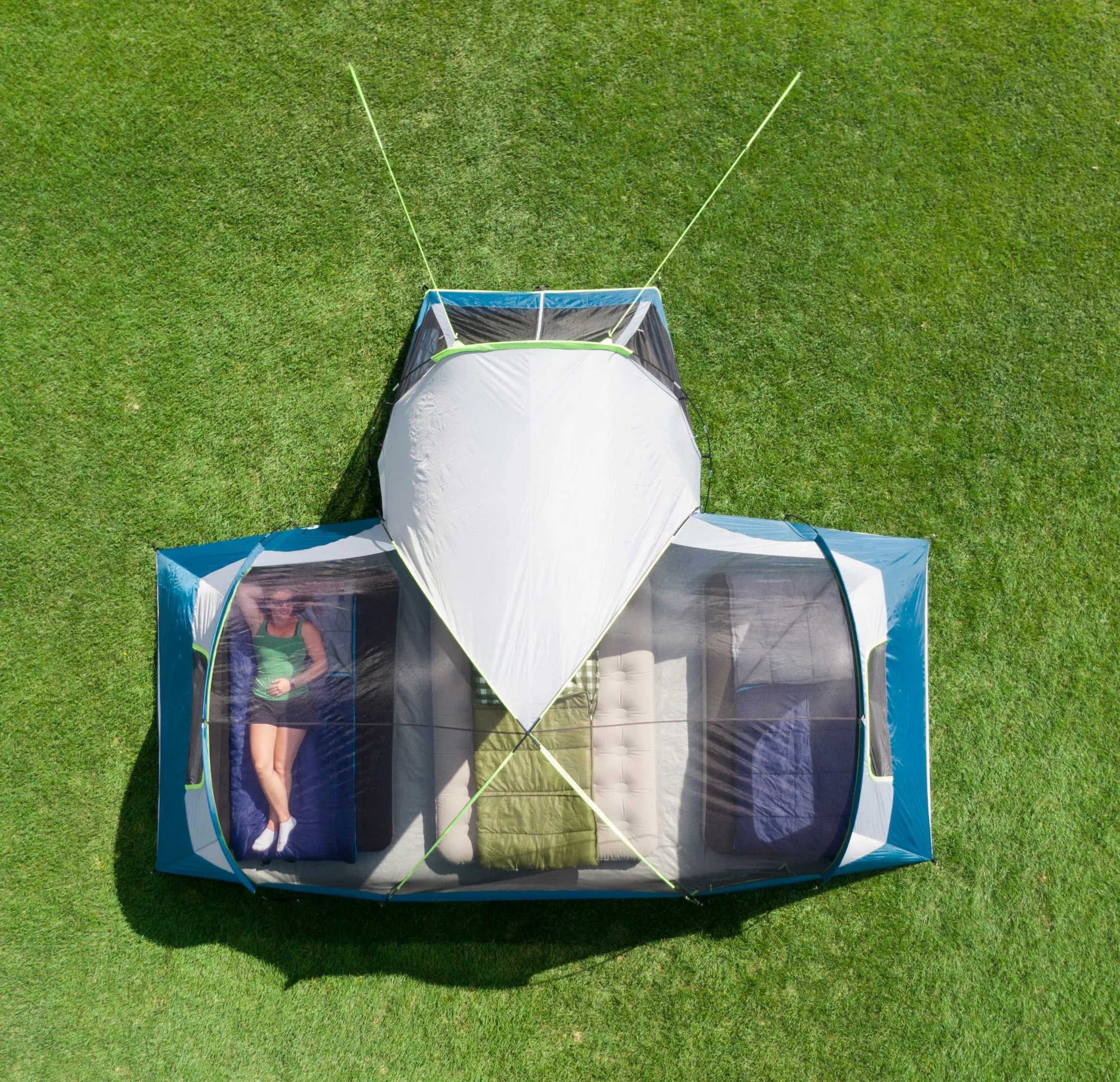 10-Person Dome Tent with Screen Porch – 3-Room Family Camping Tent with Weather Protection