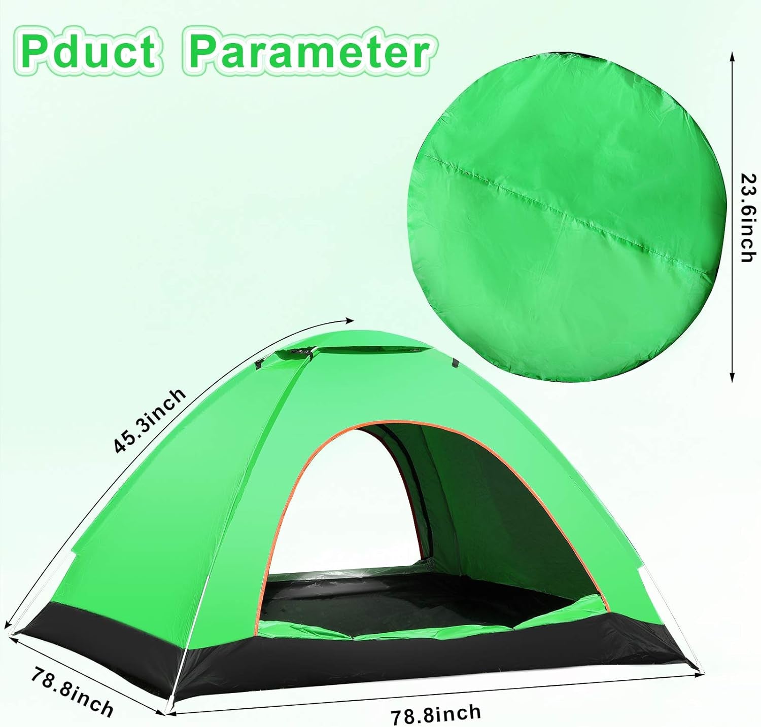 2 to 3 Persons Pop up Tent Automatic Instant Outdoor Tent Easy Setup Camping Tent Waterproof Dome Tent for Hiking Camping Backpacking Outdoor Sports (Green)