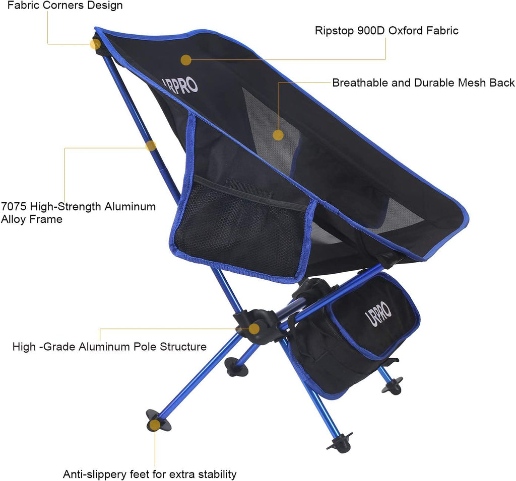 Outdoor Ultralight Portable Folding Chairs with Carry Bag Heavy Duty 145Kgs Capacity Collapsible Chair Camping Folding Chairs Beach Chairs …